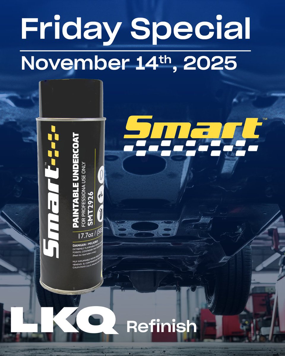 November 14th, Save 60% Off List Price on Smart Paintable Undercoats while supplies last!
Call Today or Order Online at portal.LKQCorp.com

#Refinish #LKQ #FridaySpecial