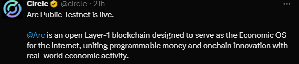 anshpiyush5's tweet photo. @circle just launched the @TheARCTERMINAL Public Testnet — a brand new Layer-1 blockchain designed to be the Economic OS of the Internet! 🌐

🔥 Circle also confirmed they’re exploring a native token for the Arc network — which could boost adoption &amp; reward early users 
$ARC👀 https://t.co/1Au5Xk0Ad2