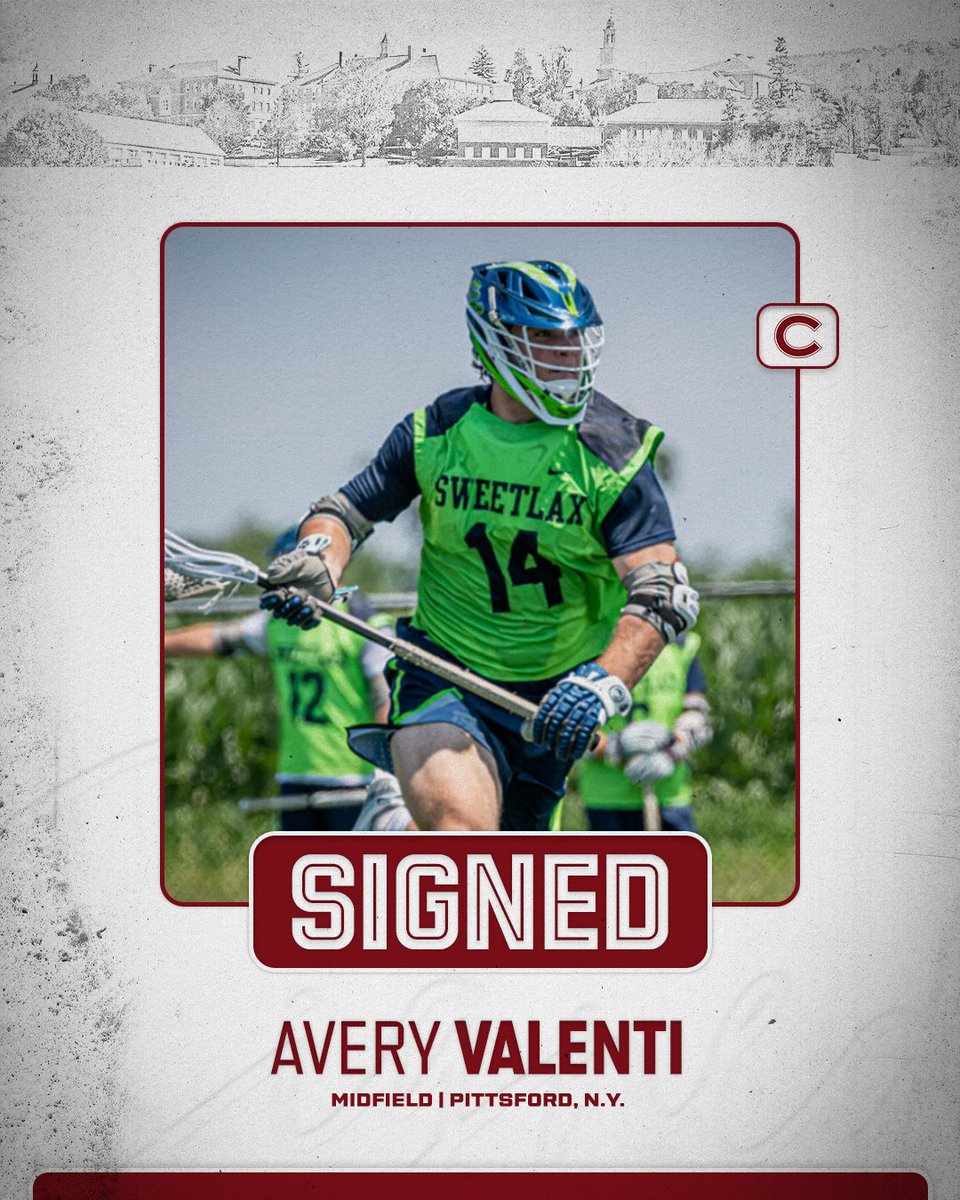 ColgateMLax's tweet image. 𝑺𝒊𝒈𝒏𝒆𝒅 ✍️

Next up in our class of 2030’s, we have Avery Valenti!

Avery is a midfielder from Pittsford, N.Y. 

Welcome to Colgate!

#GoGate | #GGG
