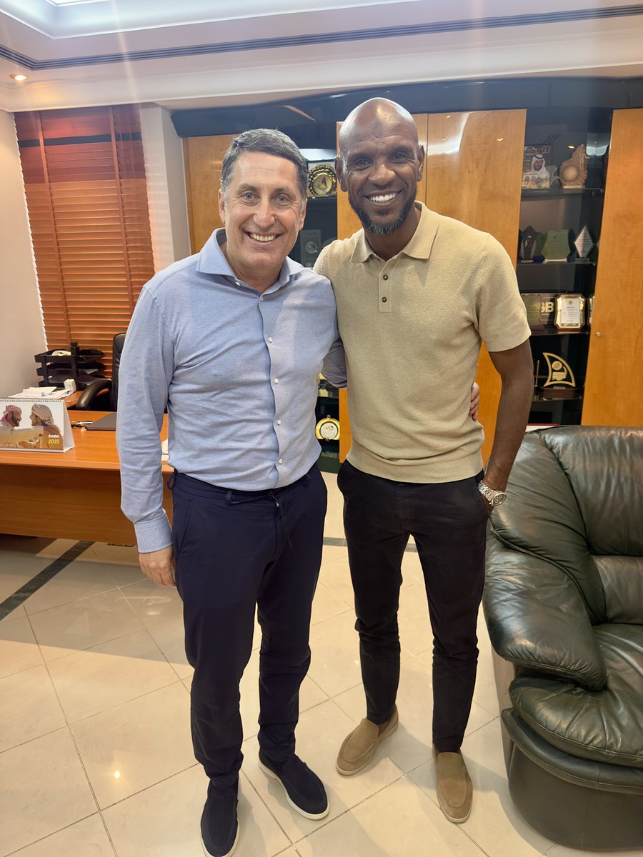 LIstrati's tweet photo. A productive meeting with Eric Abidal - Director of Al Wasl and former FC Barcelona player. Great exchange of ideas and football insights. ⚽🤝 https://t.co/OuEzKNaO8a