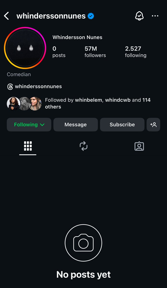 paraisowhind's tweet photo. acordo com a bomba de que o Whindersson surtou e tirou tudo do perfil, que otima quinta viu amigos 🤡 https://t.co/q98EA0N5ym
