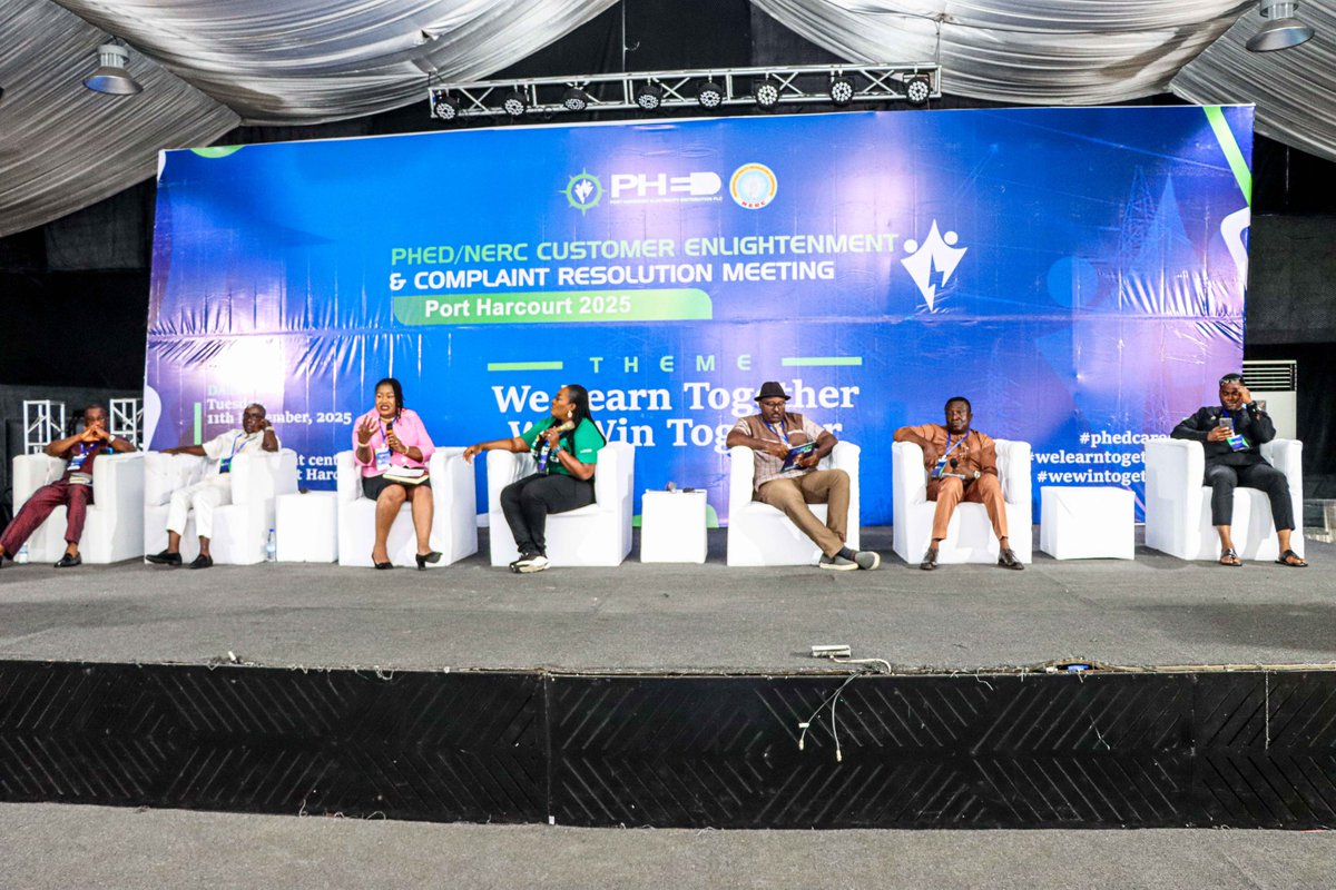 PHEDconnect's tweet image. Highlights from the customer and staff panel sessions at the PHED/NERC Customer Enlightenment and Complaint Resolution Meeting in Port Harcourt, where participants shared insights, experiences, and solutions.
#Welearntogether #Wewintogether #PHEDCares #NERC #PortHarcourt2025