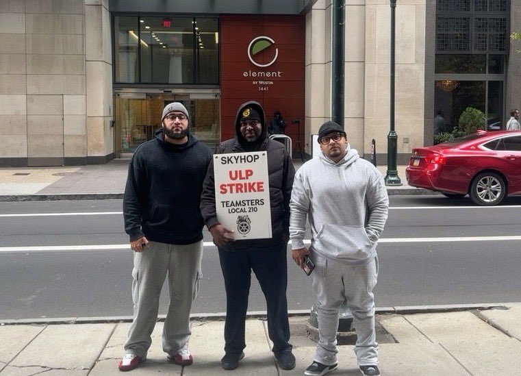 skyhopteamsters's tweet image. We out here! The ULP strike triggered by @kristinescotto continues until we get a good contract and justice for the workers that have been fired, harassed and messed with on the job. 
SkyHopGlobal is #outofservice