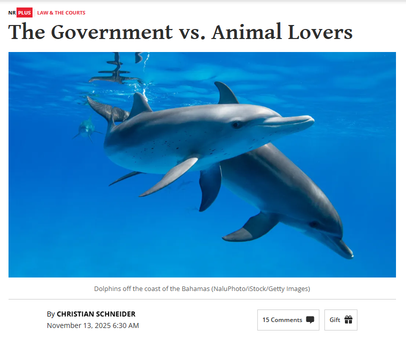 Schneider_CM's tweet photo. Me today at @NRO: When the government comes for animal lovers (link below): https://t.co/rW8EHi9w4p