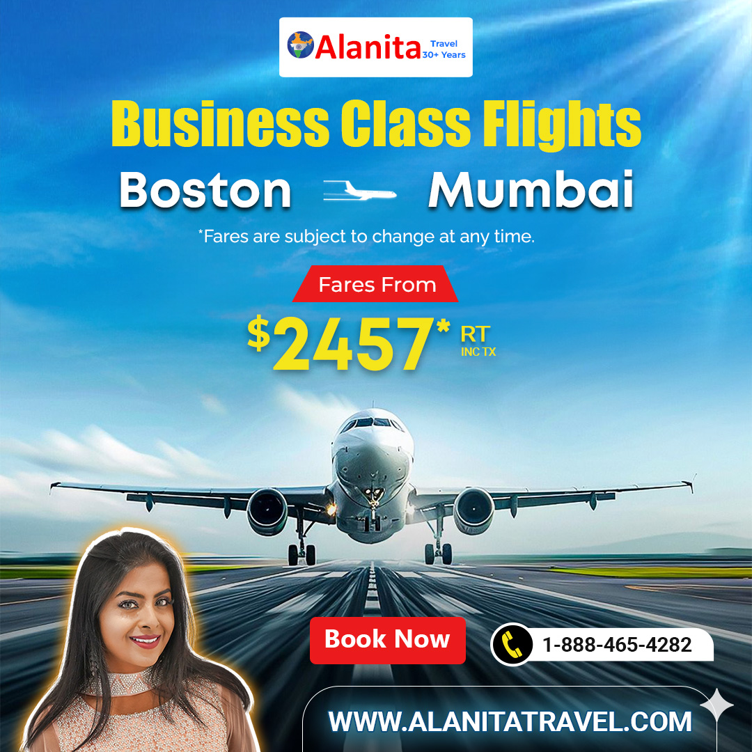 AlanitaT's tweet image. ✈ Your premium journey begins here! Book #BusinessClass fares from #Boston to #Mumbai now start at just $2457. Book with #AlanitaTravel today!

For more information,
👉👉air.alanitatravel.com/web/air/defaul…
📞📞Call +1-888-465-4282

#flightbooking #FlightTicketBooking #flightticketagency