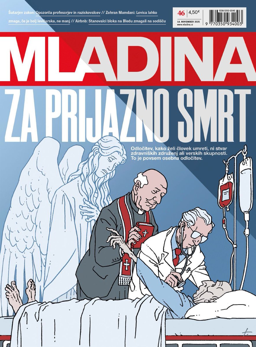 Naslovnica nove Mladine: ZA PRIJAZNO SMRT

Odločitev, kako želi človek umreti, ni stvar zdravniških združenj ali verskih skupnosti. To je povsem osebna odločitev. 

Priskrbite si svoj izvod v petek, 14. novembra!

buff.ly/F3Fx9xV