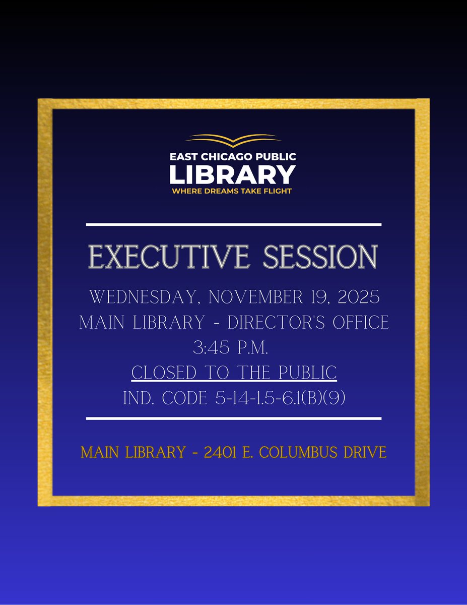ECPublicLibrary's tweet image. Upcoming monthly scheduled meetings! Closed to the public.