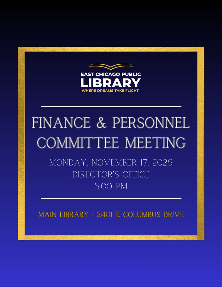 ECPublicLibrary's tweet image. Upcoming monthly scheduled meetings! Closed to the public.