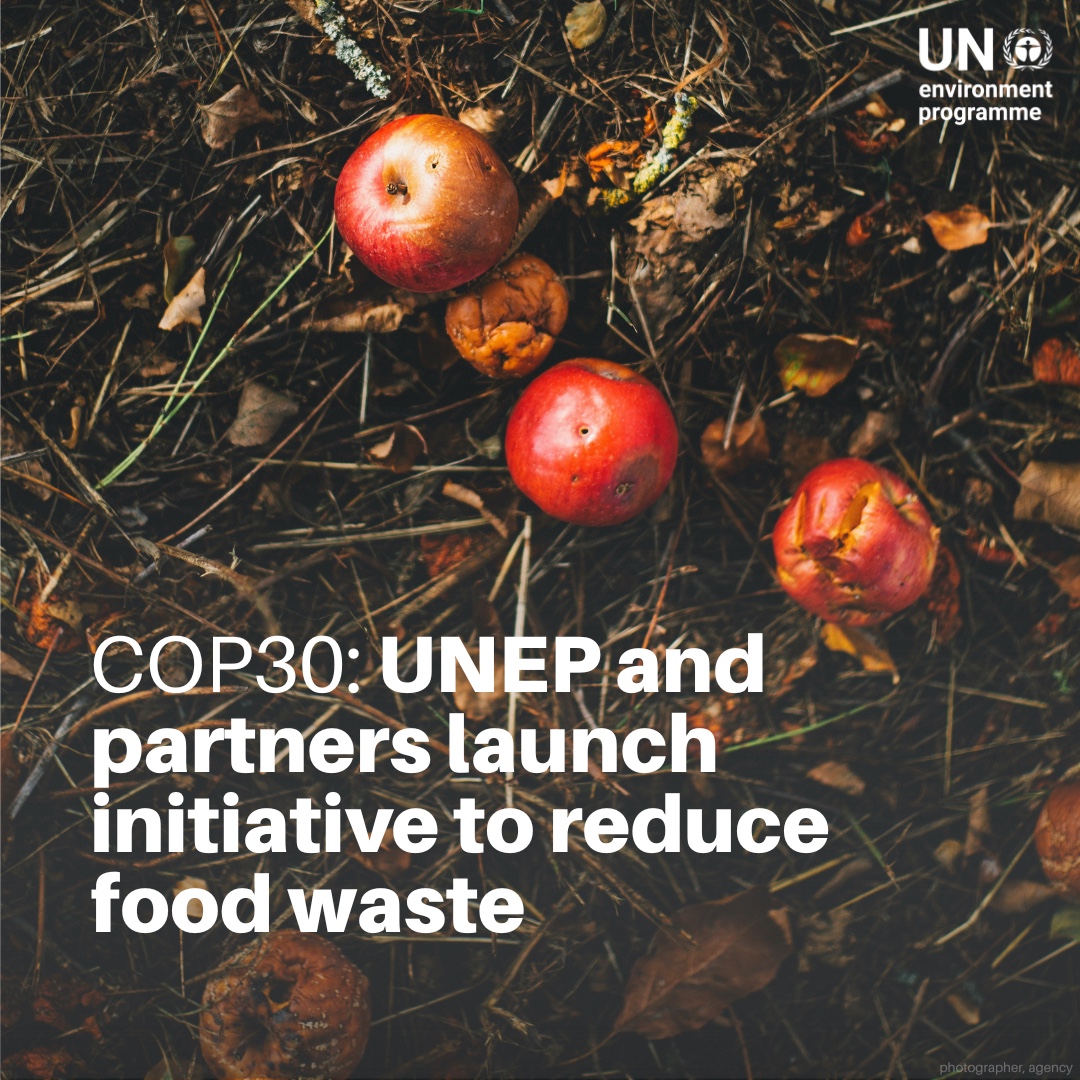Over 1 billion tonnes of food are wasted each year, causing 10% of global emissions.

The Food Waste Breakthrough, launched today at #COP30, aims to halve waste by 2030 and cut 7% of methane, uniting nations to fight hunger and climate change: unep.org/news-and-stori…