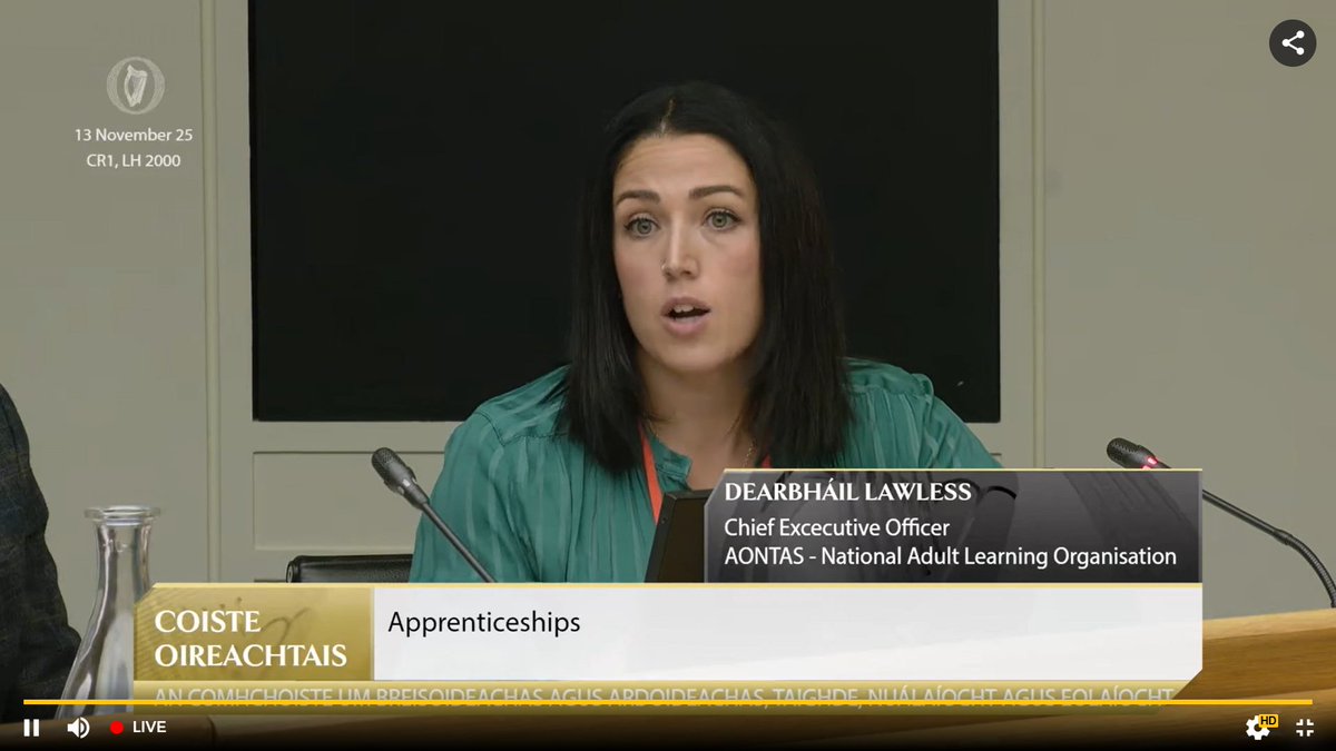 aontas's tweet image. At the Oireachtas Committee today, advocating for fair, accessible apprenticeships. Proud to stand with the Irish Traveller Movement and the Rehab Group for equality and social justice.

#Apprenticeships #AdultLearning #Equality