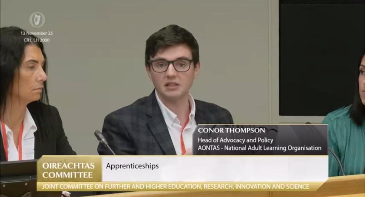 aontas's tweet image. At the Oireachtas Committee today, advocating for fair, accessible apprenticeships. Proud to stand with the Irish Traveller Movement and the Rehab Group for equality and social justice.

#Apprenticeships #AdultLearning #Equality