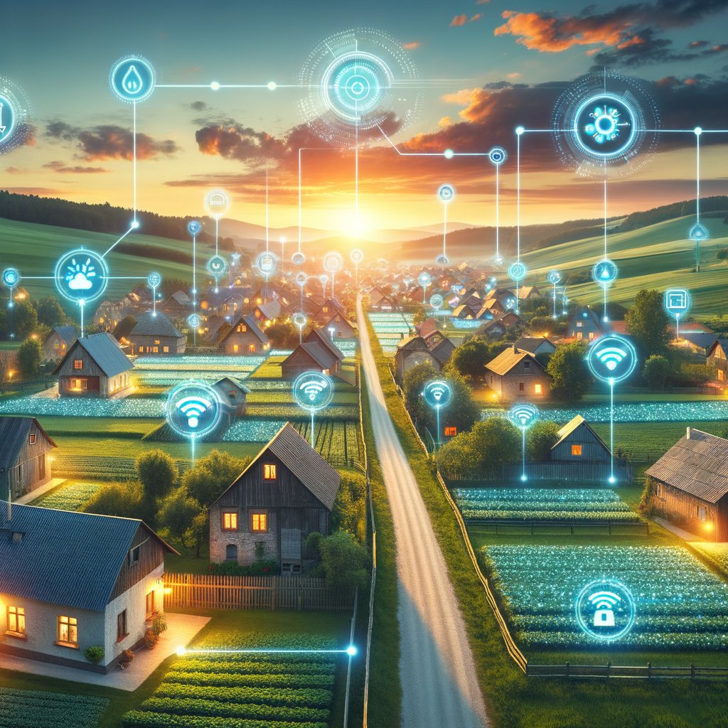 🏡 Le village intelligent n'est plus une utopie : découvrez comment l'IA modernise la vie rurale  
Capteurs, data et IA transforment le quotidien : éclairage automatique, sécurité renforcée, gestion énergétique optimisée.  
La campagne devient connectée, efficace et durable.  
Le