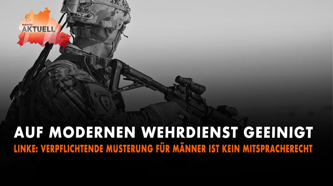 Moderner Wehrdienst kommt

Nachrichten auf tvberlin unter:
youtu.be/Zx8oW5RAx4A

#tvberlin #nachrichten #politik #polizei #cdu #wehrpflicht #wirecard #linke #grünen #internet