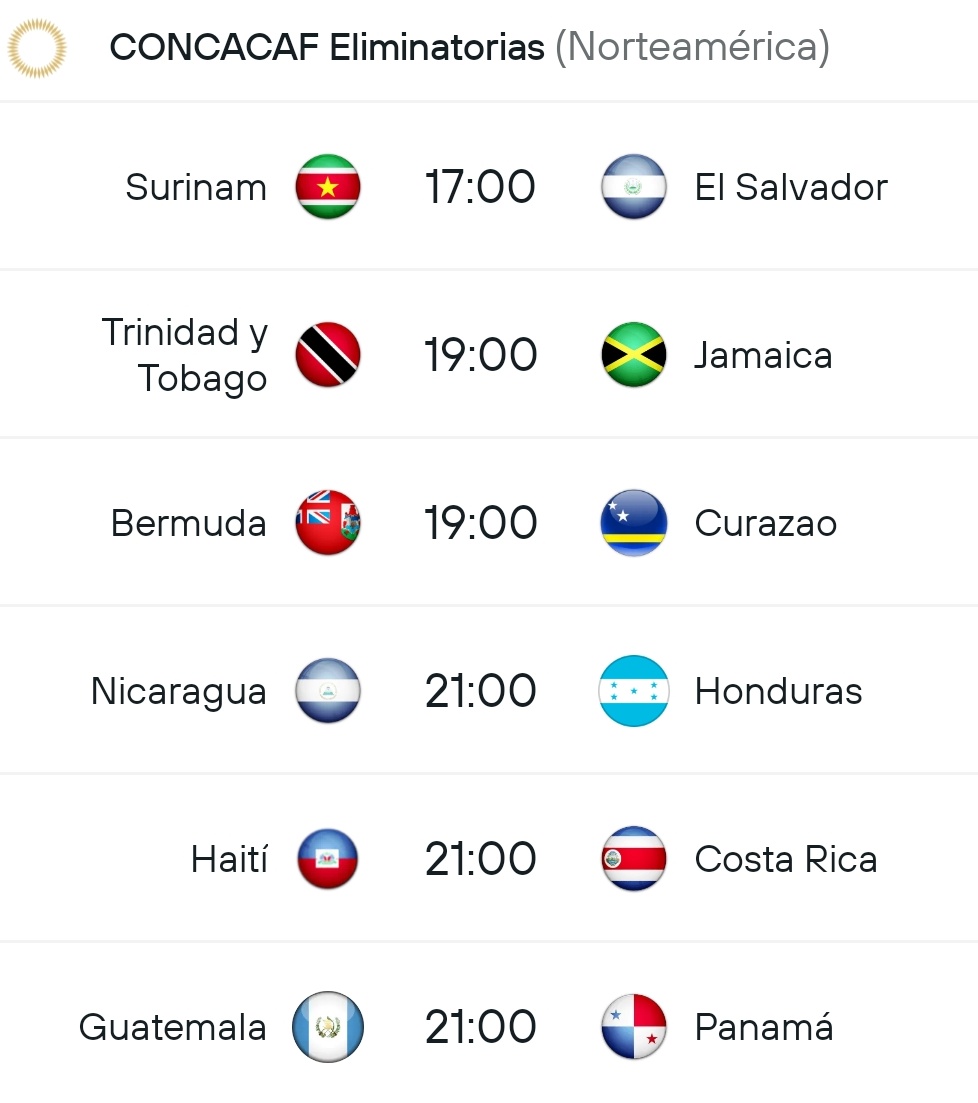 ¡SE EMPIEZA A DEFINIR TODO! ⚽🔥🔥

Hoy se juega la penúltima fecha de las Eliminatorias de CONCACAF con estos 6 grandes partidos.

Guatemala y Panamá se juegan todo en un partido eléctrico, Jamaica tratará de sellar la clasificación, y mucho más.