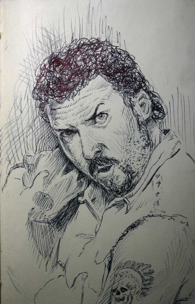 I used to do pen sketches of random DVD covers and newspapers back in the day when I worked the graveyard shift at a gas station. Any Danny McBride fans out there?