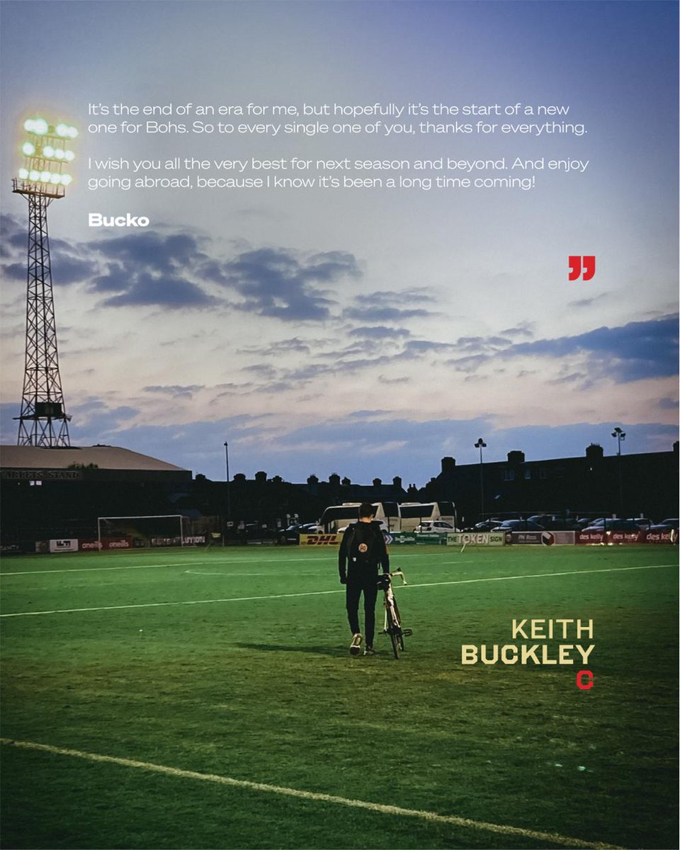 bfcdublin's tweet image. ❤️🖤Bohemian FC can today confirm that our captain Keith Buckley will leave the club at the end of his contract this month.

Everyone at Dalymount wishes to put on record our immense gratitude for the enormous contribution he has made to our club, his commitment to the jersey and…