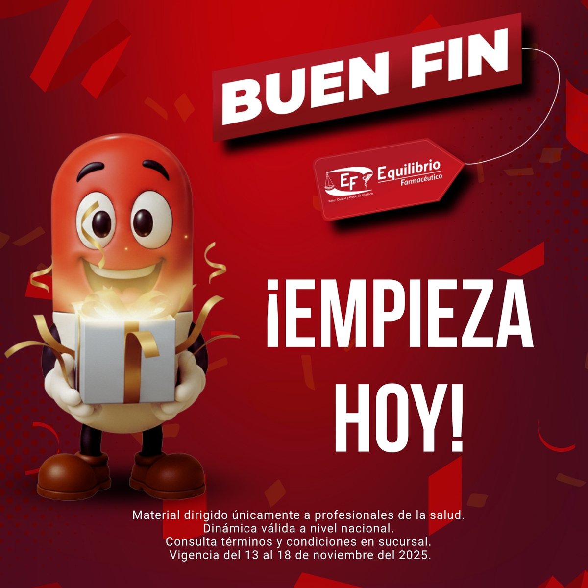 ¡Es hoy!
Grandes descuentos para ti en nuestras más de 80 sucursales o bien puedes ingresar a eqfacil.com.mx 
#SoyEQF💙❤️