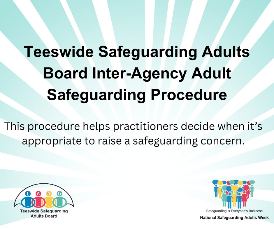 TSAB are committed to ensuring everyone understands their role in protecting adults at risk.

Please take time to:
✔ Familiarise yourself with the procedure—especially Stage 1
✔ Share it with colleagues who may be involved in raising concerns

➡️tsab.org.uk/key-informatio…