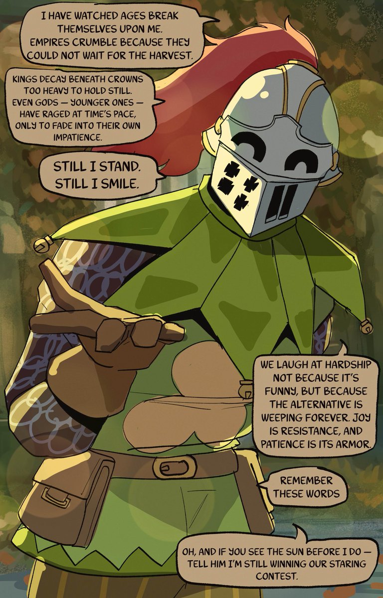 Patience is not silence. It's laughter that learned to wait its turn