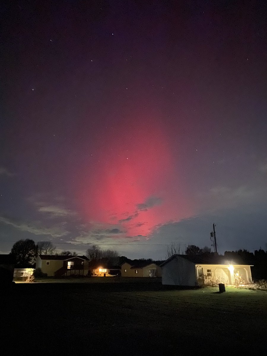 MDickersonSMS's tweet photo. Has anyone had a chance to look at the sky the last couple of nights?!? I missed some of the peak times at my house but as a science teacher I geek out about this stuff. This is commonly called the northern lights but the scientific name for this is aurora borealis. https://t.co/8D82HHG3oC
