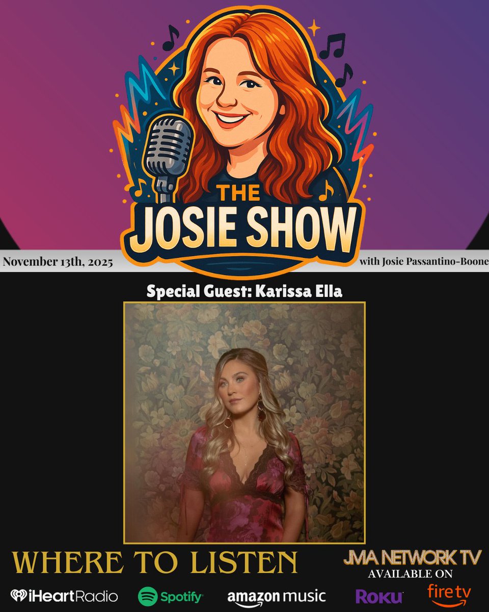 AVAILABLE NOW: Check out the latest The Josie Show with special guest <a href="/KarissaElla_/">Karissa Ella Music ✶</a> right now at:  iheart.com/podcast/256-th…