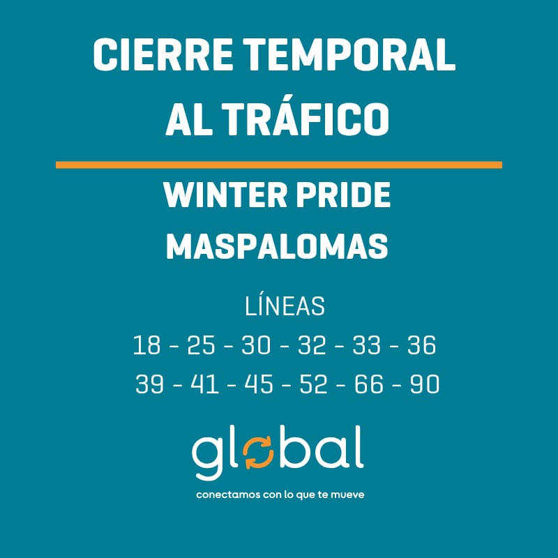 guaguasglobal's tweet photo. 🚨Atención🚨 Cierre temporal al tráfico en Maspalomas y Playa del Inglés con motivo de la Winter Pride Maspalomas. Más información en el siguiente link: https://t.co/0soHO0L54O

#GuaguasGlobal #trafico #GranCanaria #maspalomaspride #winterpridemaspalomas https://t.co/ay5hpTTvsJ