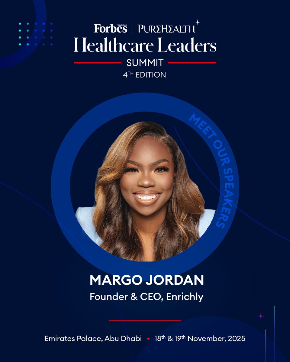 Forbes_MENA_'s tweet image. Let’s talk about what’s changing—and who’s driving the change. 

We’re excited to unveil the speaker lineup for this year’s Forbes Middle East Healthcare Leaders Summit, presented by PureHealth, where the future of care takes center stage. 

Gain expert-led insights on medical…