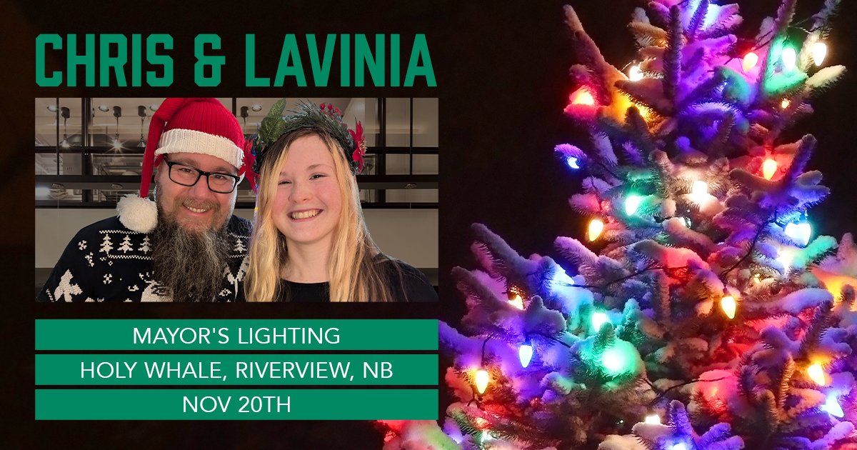 Kick off the holiday season with Chris &amp; Lavinia Colepaugh at the Mayor’s Lighting in Riverview!
Join us at the Holy Whale for cozy tunes, twinkling lights, and a little Christmas magic.
📍 Nov 20 | Holy Whale, Riverview NB

#RiverviewNB #LiveMusic #EastCoastMusic #ChrisColepaugh