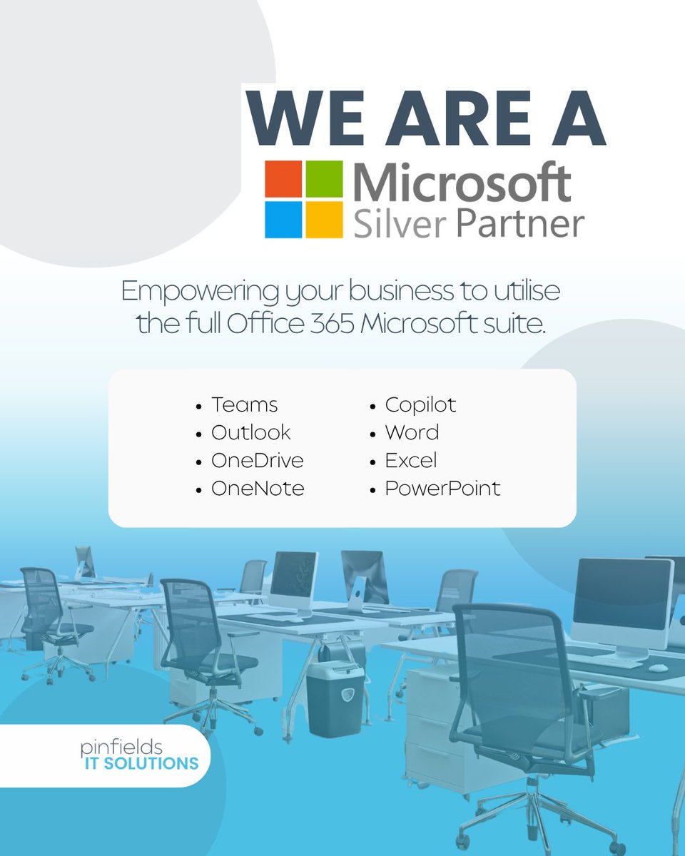 PinfieldsIT's tweet image. We care about providing our customers with solutions that work. That’s why we’re a Silver Partner with @Microsoft and are proud to provide the full Microsoft suite to our customers.

If this is something you’re looking to get for your business, get in touch!

📞 01527 910632