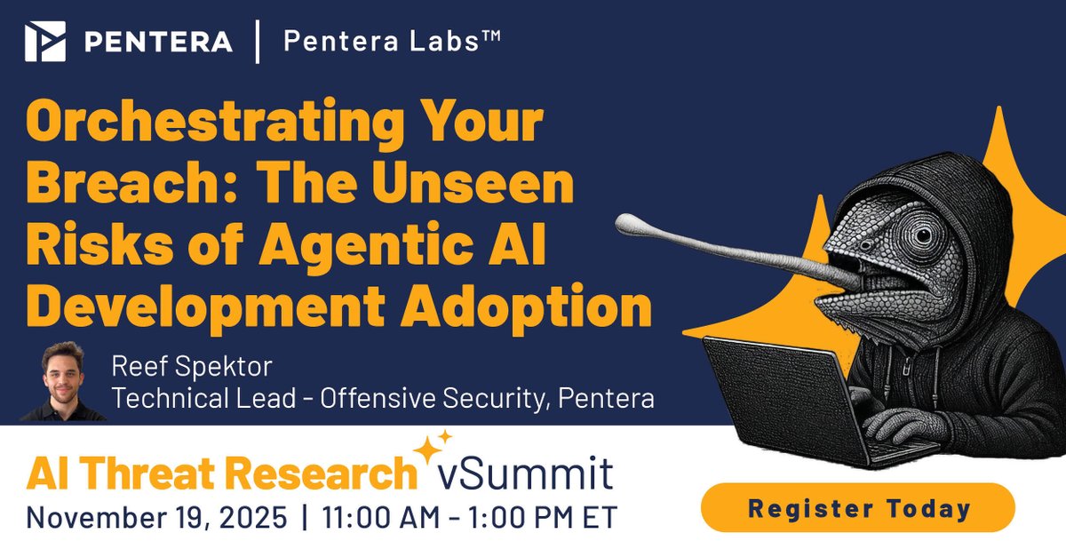 penterasec's tweet image. 🦎 𝗔𝗴𝗲𝗻𝘁𝗶𝗰 𝗔𝗜 𝗶𝘀 𝗶𝗻𝘁𝗿𝗼𝗱𝘂𝗰𝗶𝗻𝗴 𝗻𝗲𝘄 𝗲𝗻𝘁𝗿𝘆 𝗽𝗼𝗶𝗻𝘁𝘀 𝗳𝗼𝗿 𝗮𝗱𝘃𝗲𝗿𝘀𝗮𝗿𝗶𝗲𝘀.

AI agent frameworks like CrewAI and Flowise are rapidly spreading inside enterprises. At the AI Threat Research vSummit, hosted by Pentera Labs, Technical Lead -…