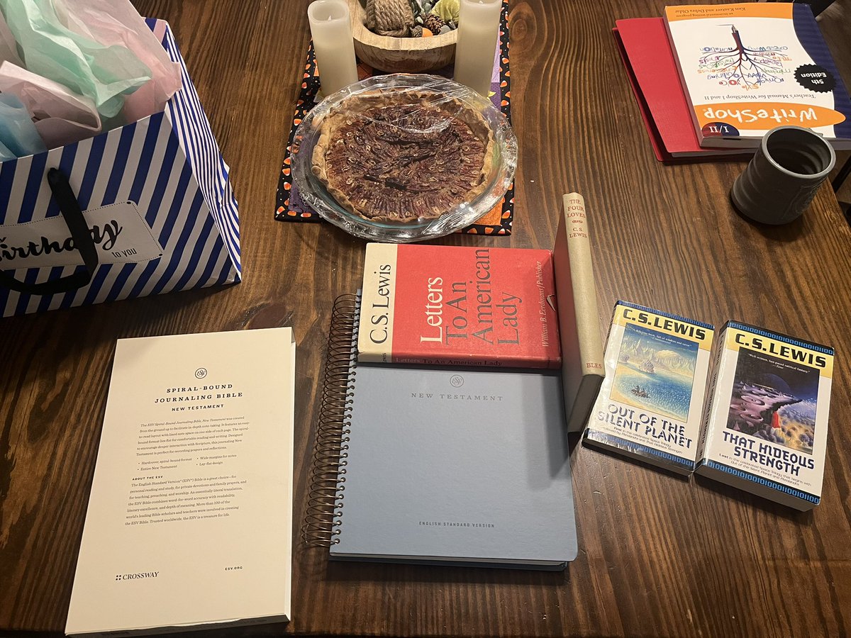 Happy 38th Birthday to me.
Blessed beyond what I deserve.
Married for 15 years to my best friend, 4 brilliant and unique children, and genuine friends.

My family knocked it our of the park with brilliant gifts from my literary fixation <a href="/CSLewisInst/">C.S. Lewis Institute</a> the two missing books from