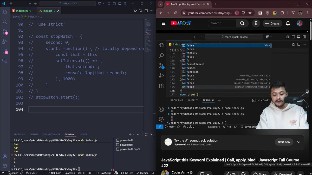 Munna_jsx's tweet image. #Day 37 of DefenceChallenge ☑️!

Focus: this keyword call, apply and bind method in Js.
Regular fn → this = caller
Arrow fn → this = parent scope 
this in browser → window
this in Node.js → global  

#WebDevelopment #JavascriptDevelopers #coderarmy