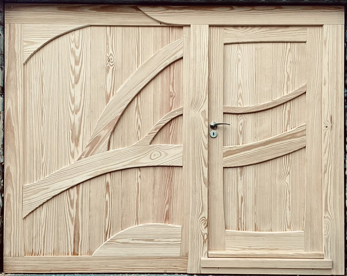 Studio facade and door in Loblolly Pine.