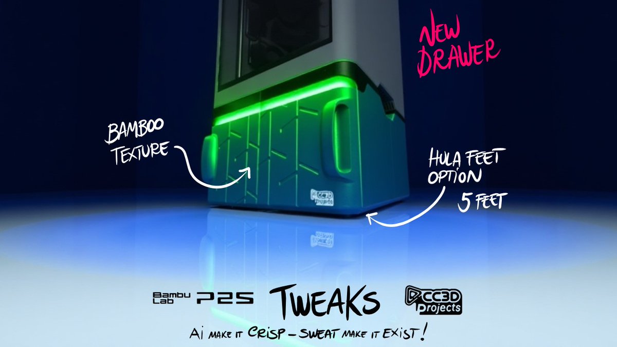 CC3DProjects's tweet image. Cookin’ up a fresh drawer for the Bambu Lab P2S — new style, new vibe. Still a WIP, but hey… whatcha think? 🔧🔥
cc3dprojects.com
@BambuLab #P2S #3DPrinting #3DPrint #3DModeling #MakerLife #3DPrintCommunity #bambulabP2S