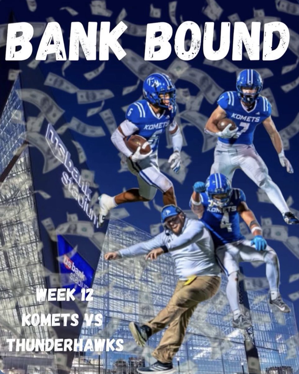 KMKoMetFootball's tweet photo. RISE AND SHINE! IT'S GAME DAY! 🏦
🔵🔵 Get loud, wear BLUE, and let's make the Bank feel like home! See you there! 🏈💙 #KoMetFamily #BankBound https://t.co/IypKNCa88k