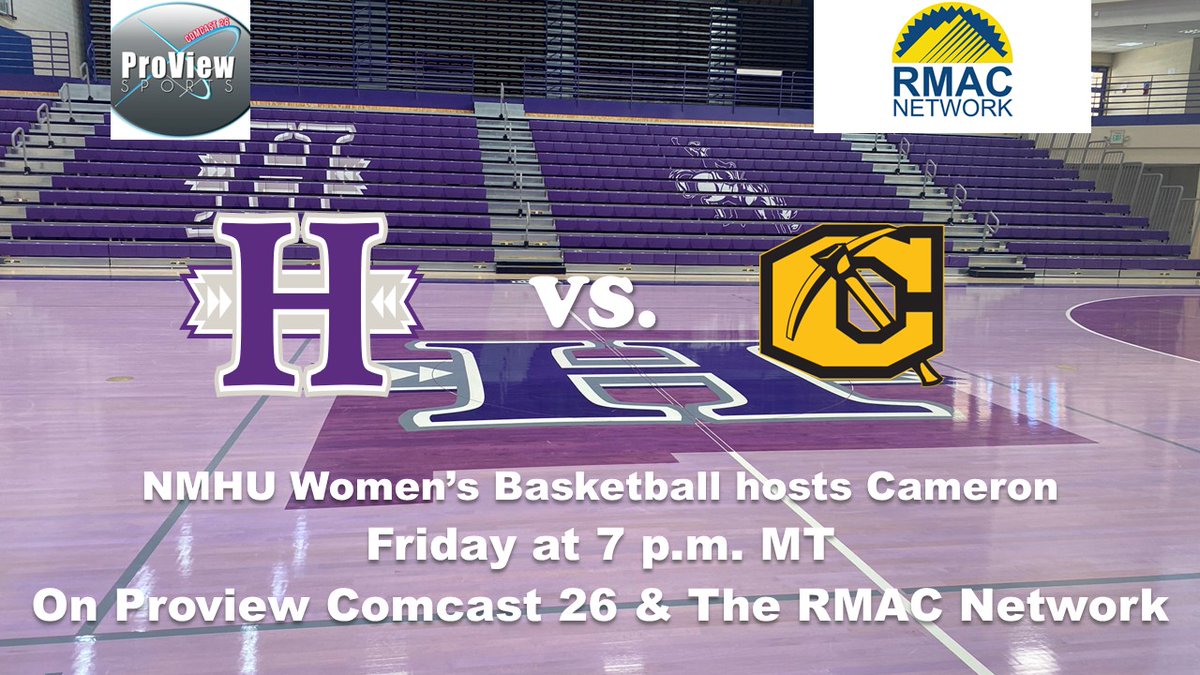ProViewTV's tweet image. New Mexico Highlands Women&apos;s College Basketball vs. Cameron Friday night at 7 p.m. MT with @ScottGaletti and Steve Davis on the call on The RMAC Network and Proview Comcast 26.
Broadcast Link Below.
rmacnetwork.com/nmhighlands/?B…