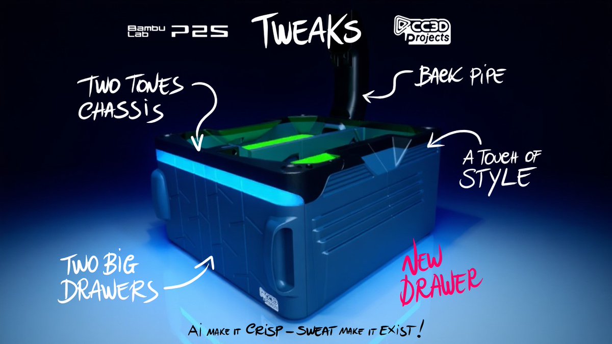 CC3DProjects's tweet image. Cookin’ up a fresh drawer for the Bambu Lab P2S — new style, new vibe. Still a WIP, but hey… whatcha think? 🔧🔥
cc3dprojects.com
@BambuLab #P2S #3DPrinting #3DPrint #3DModeling #MakerLife #3DPrintCommunity #bambulabP2S