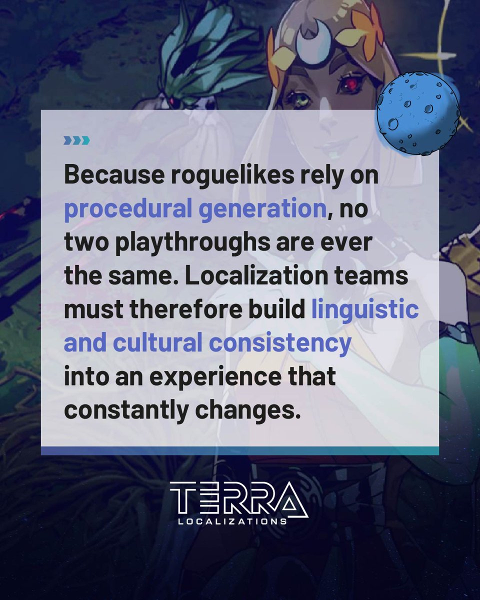 Terra_Loc's tweet image. 🎲 Roguelikes are unpredictable. So is localizing them. From mythological puns to randomized levels, each run must feel seamless. Today&apos;s blog unpacks how it’s done:

terralocalizations.com/2025/11/13/a-d…

#RoguelikeGames #Hades #Localization