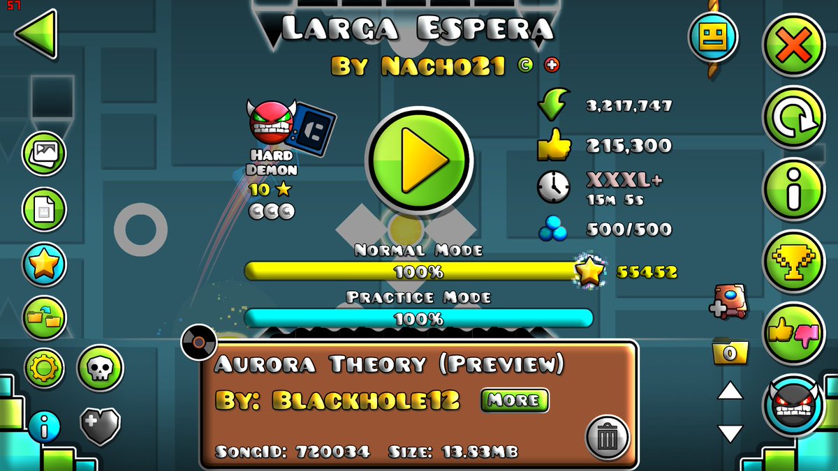Electro3252's tweet photo. 1000th Hard Demon, GG! https://t.co/mld1Yi42vE