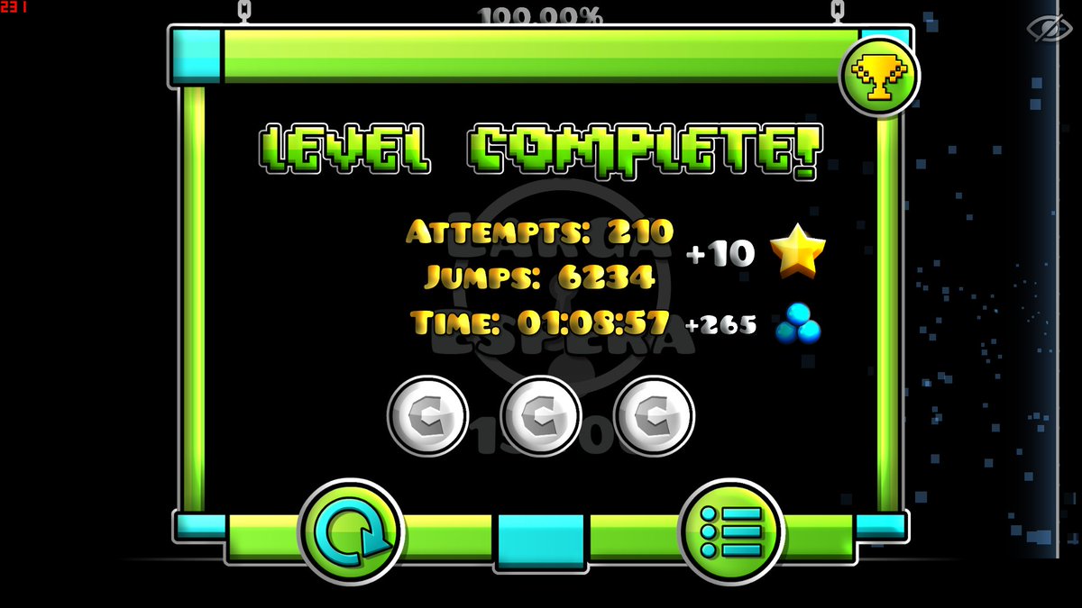 Electro3252's tweet photo. 1000th Hard Demon, GG! https://t.co/mld1Yi42vE