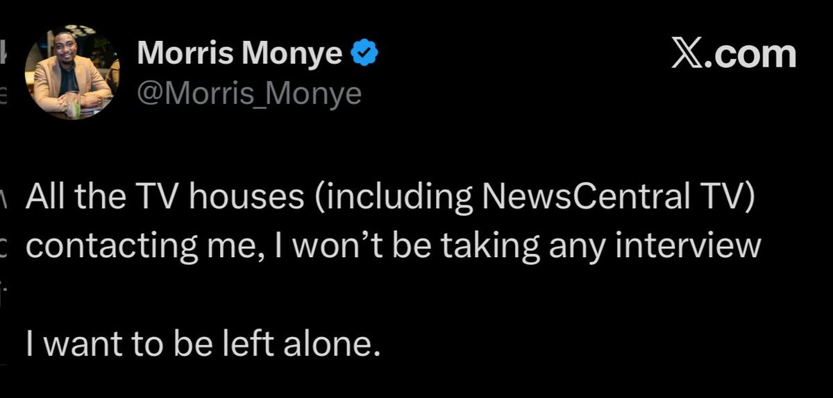 Morris you must take that interview ọ. Must. Deleting this tweet no go change am.

You started singing already. Go To Arise and give us a good performance.