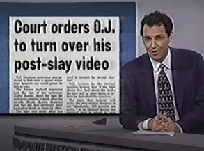 In Los Angeles this week, the defense suffered a setback in the second O.J. trial, when Simpson was ordered to turn over a secret videotape which lawyers say contains proof of his guilt.

What's on the tape?

The FIRST O.J. trial.