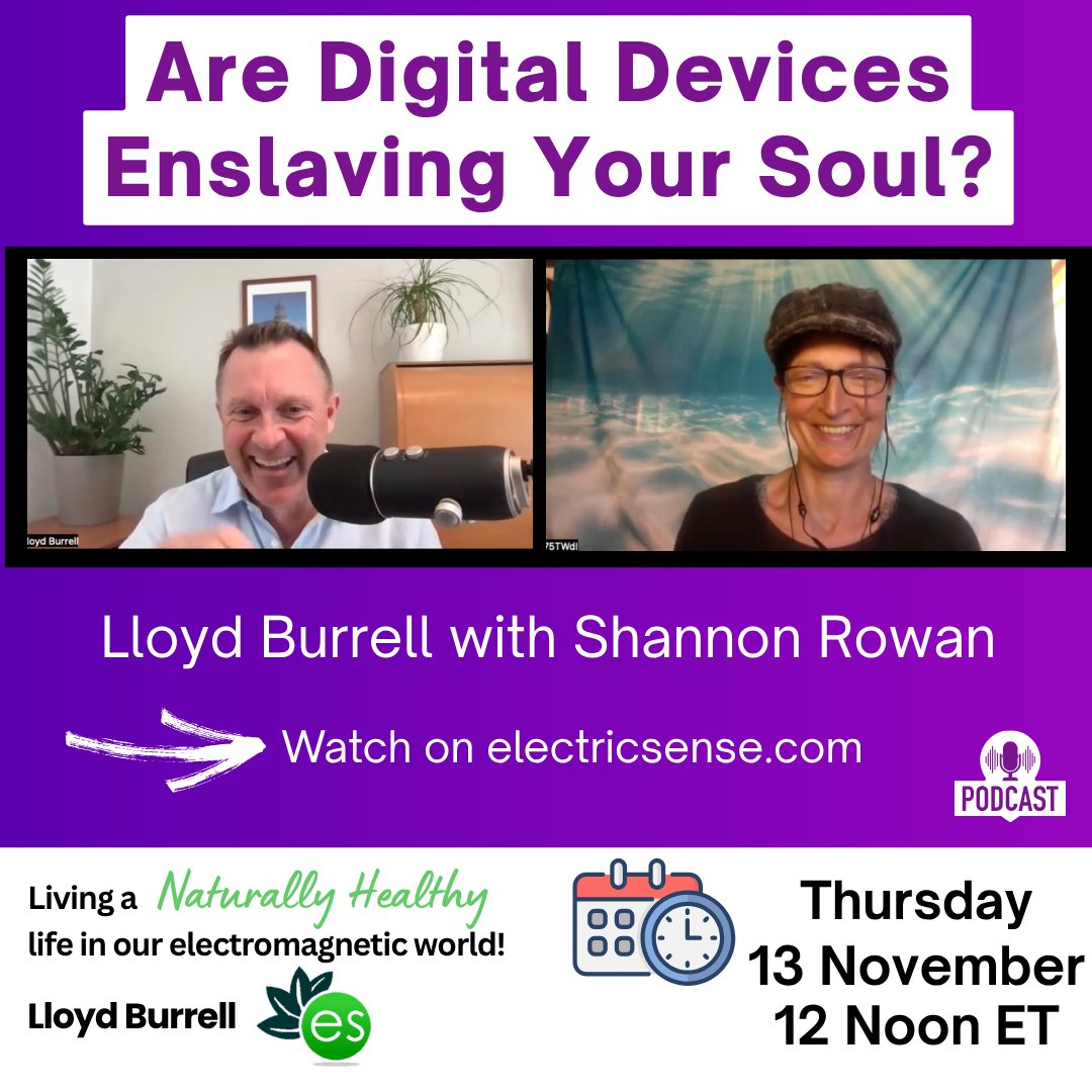 lloydburrell's tweet image. 🎙️ [Podcast Today] Are Your Devices Quietly Inflaming Your Body and Mind? 📅 Full interview drops today — available free for 48 hours!📍 electricsense.com
#DigitalDetox #EMFProtection #Electrosensitivity #TechAddiction #ElectricSense #LloydBurrell  #MentalHealthAwareness