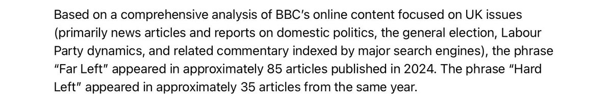 I asked Grok to tell me how often, in 2024, the BBC used the phrases “hard left” and “far left” as opposed to “hard right” and “far right”. Illuminating…<a href="/Nigel_Farage/">Nigel Farage MP</a> <a href="/RupertLowe10/">Rupert Lowe MP</a> <a href="/RobertJenrick/">Robert Jenrick</a>