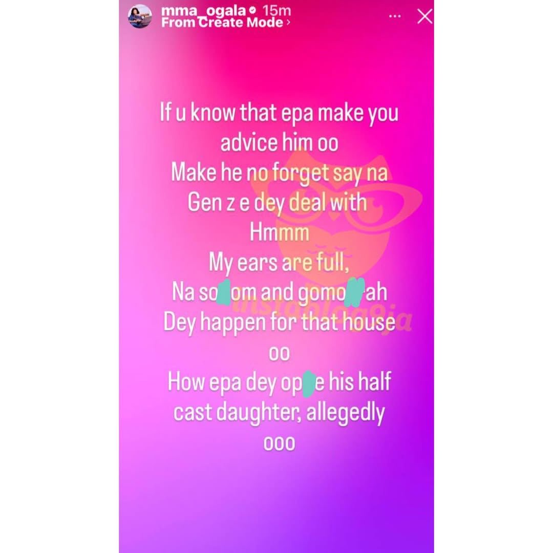 instablog9ja's tweet image. Actress Doris Ogala divulges the jaw dropping news she heard about an ‘Epa’ and his household