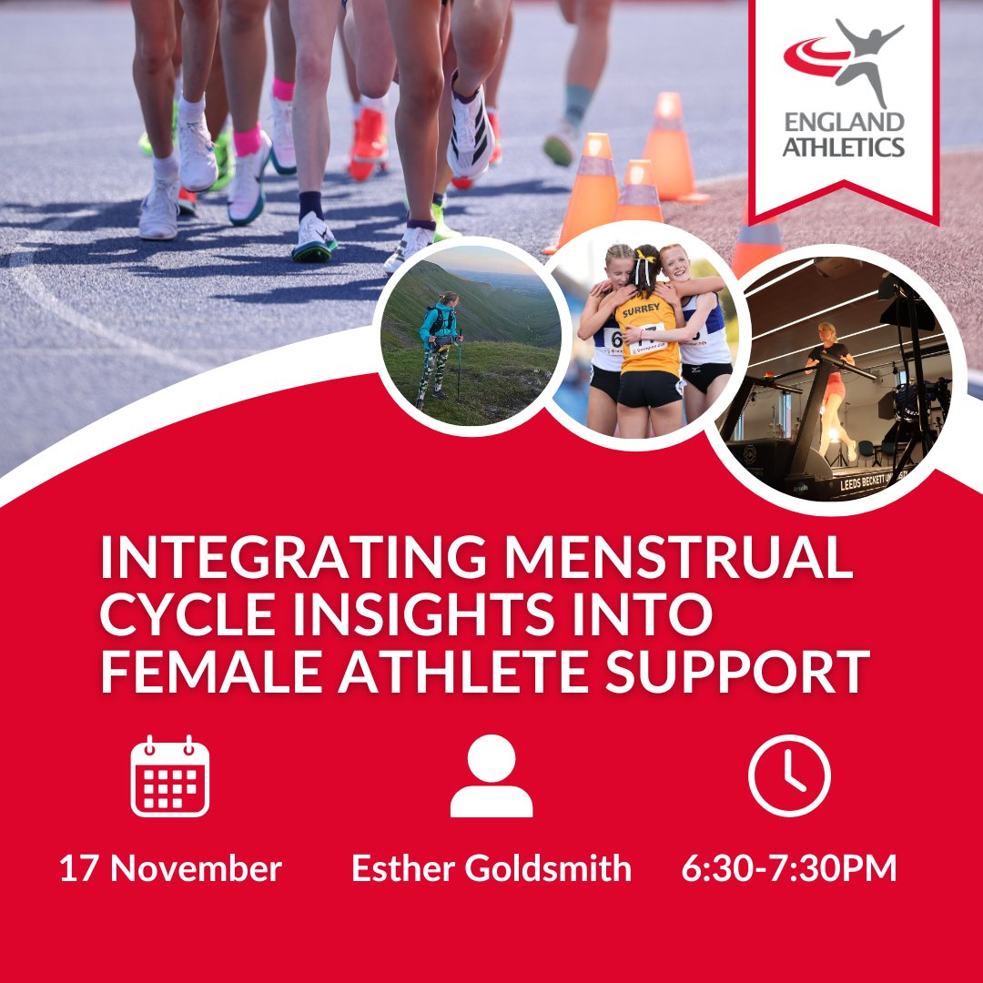 EnglandAthletic's tweet image. Join us on Monday evening for a webinar that will bridge science and practice, looking at why the menstrual cycle is so important and what we can do in athletics to improve female health support.
Register now ➡️ bit.ly/43Z62HW