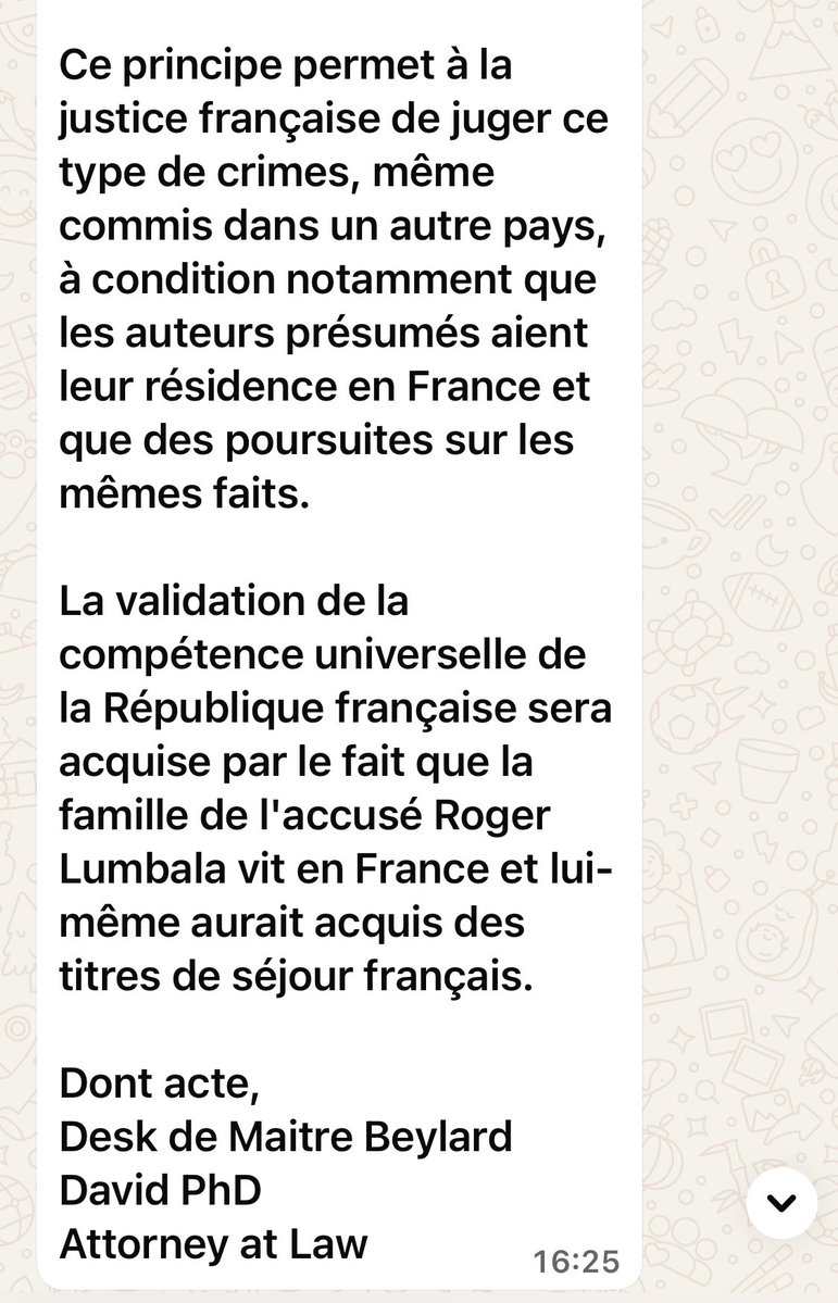 rkitsita's tweet image. #RDC: Urgent 🚨 , #procès @LumbalaRoger, à #Kinshasa Me Beaylard David précise :    Les noms de Jean Pierre Bemba Gombo et de Constant Ndima ne sont pas du tout cités par la justice de la République française (Cours d’assises de Paris) qui engage une procédure judiciaire pour…
