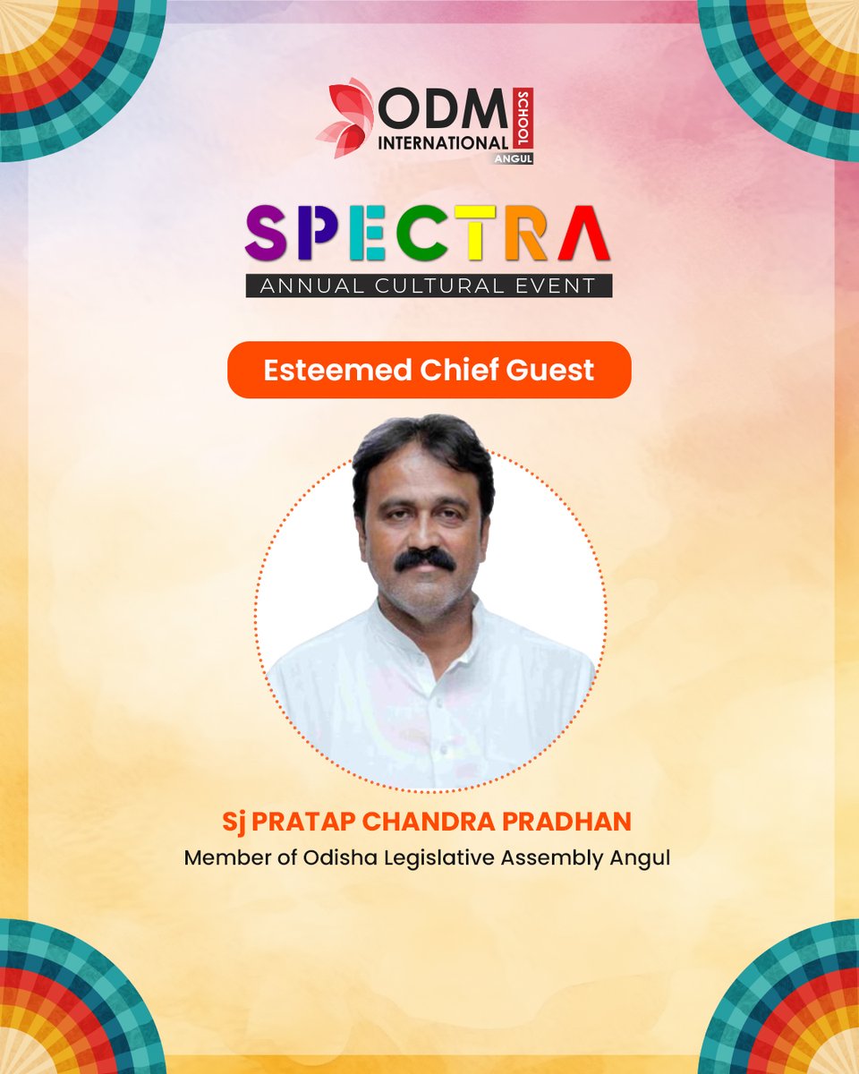 ODM_Intl_Ang's tweet photo. 🌟 Honoured to Host Leadership &amp; Vision 🌟
We were delighted to welcome Sj. Pratap Chandra Pradhan, Hon’ble MLA of Angul, as the Esteemed Chief Guest at SPECTRA — ODM International School, Angul.
🎤💫
#SPECTRA #ODMInternationalSchoolAngul #Leadership #ChiefGuest #Inspiration https://t.co/bhPriW1xSD
