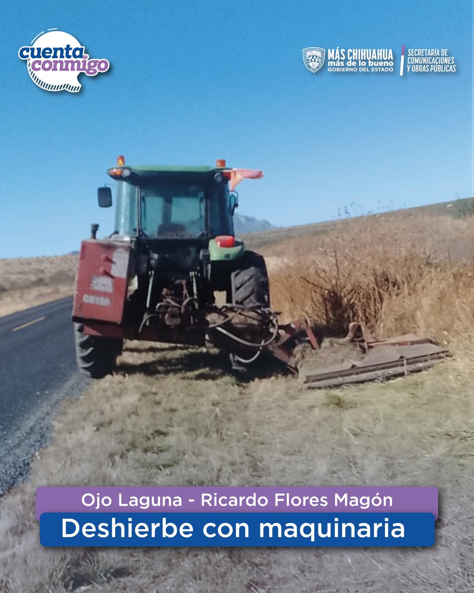 Scop_Chihuahua's tweet image. Desde la #SCOP seguimos trabajando por entornos más limpios y seguros

En el tramo Sueco-Ahumada realizamos labores de deshierbe con maquinaria y pintura en pavimento, mejorando la imagen carretera y la seguridad vial para todas y todos🚧
#MasChihuahuaMasDeLoBueno #CuentaConmigo