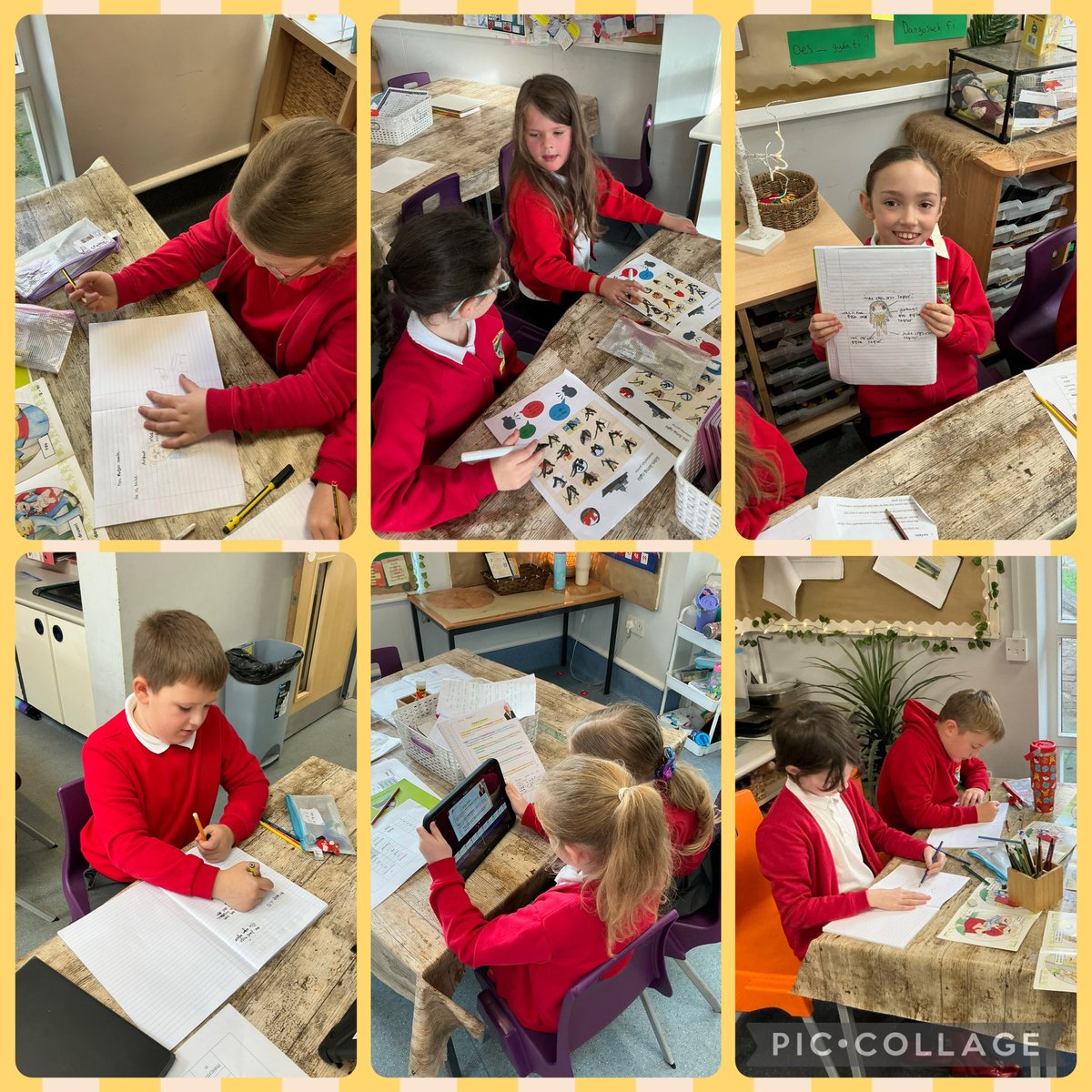 misssparry95's tweet photo. We enjoyed recapping Welsh phrases in Dosbarth 5 this morning. We used ‘gyda ti’ in our Literacy session to inform our biographies and enjoyed games of ‘oes gyda ti’ bingo. 
Gwaith da pawb! 🌟
@garntegprimary @MrEKey95 @mrsnsafdar95 https://t.co/GQt43M2s8g